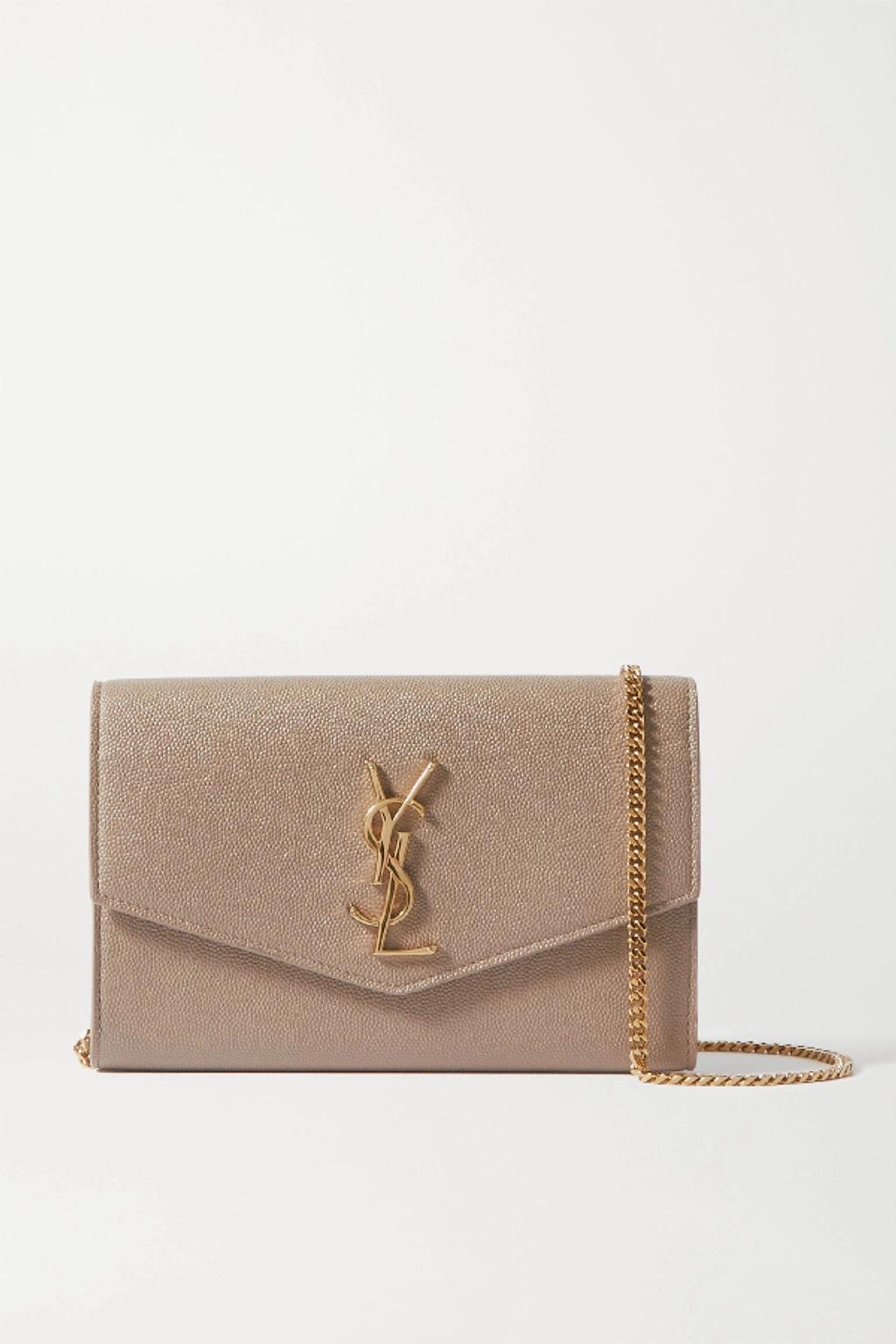 SAINT LAURENT Uptown Textured-leather Shoulder Bag In Beige Product Image