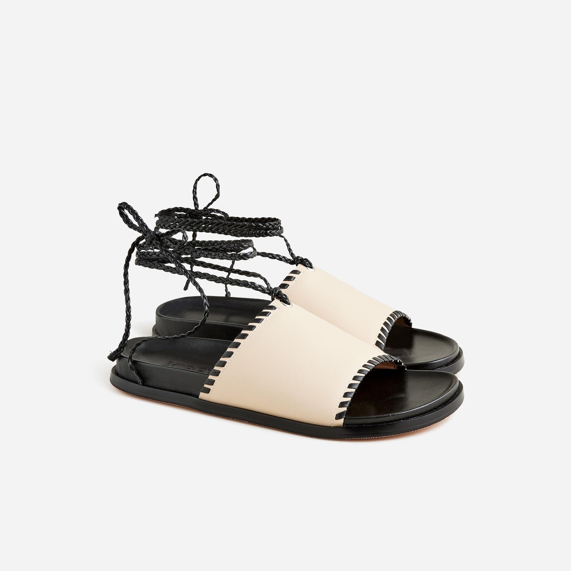 Colbie braided lace-up sandals in leather Product Image