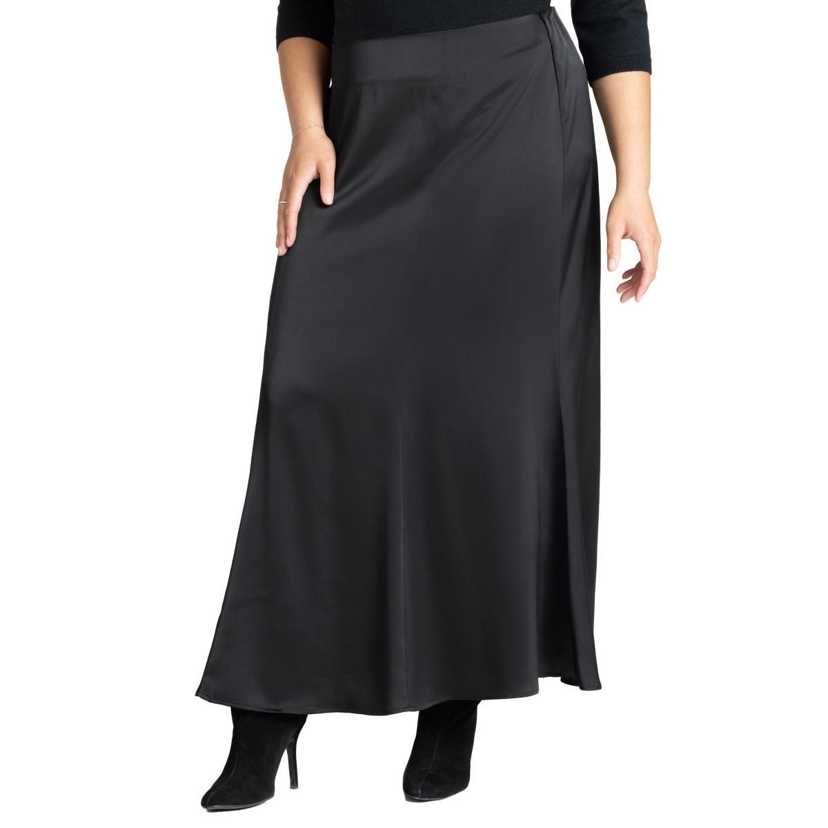 Eloquii Womens Maxi Satin Skirt Product Image