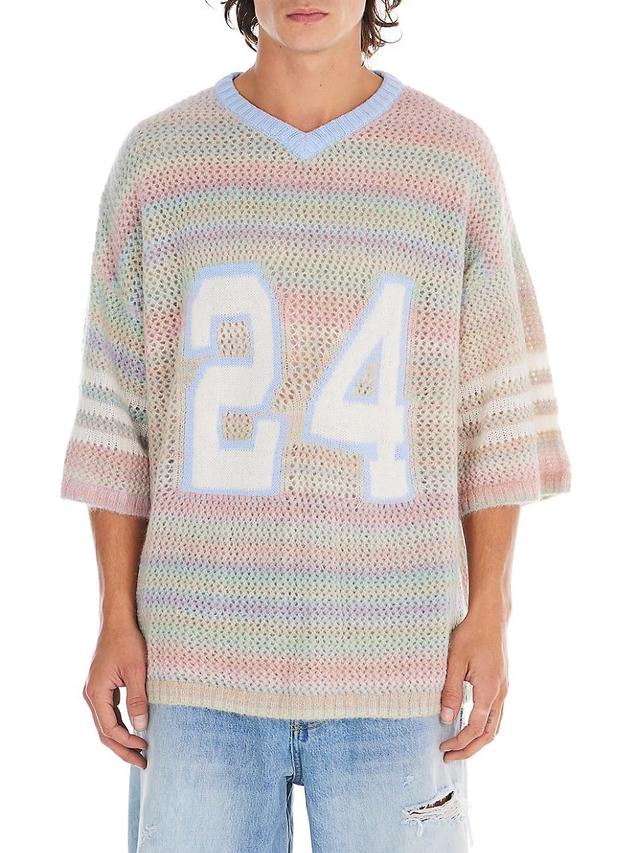 Mens Sunset Knit Football Jersey Sweater Product Image