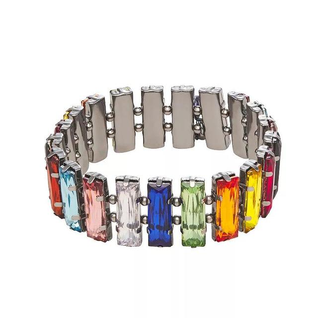 Simply Vera Vera Wang Silver Tone Rainbow Bars Stretch Bracelet, Womens, Multi Product Image