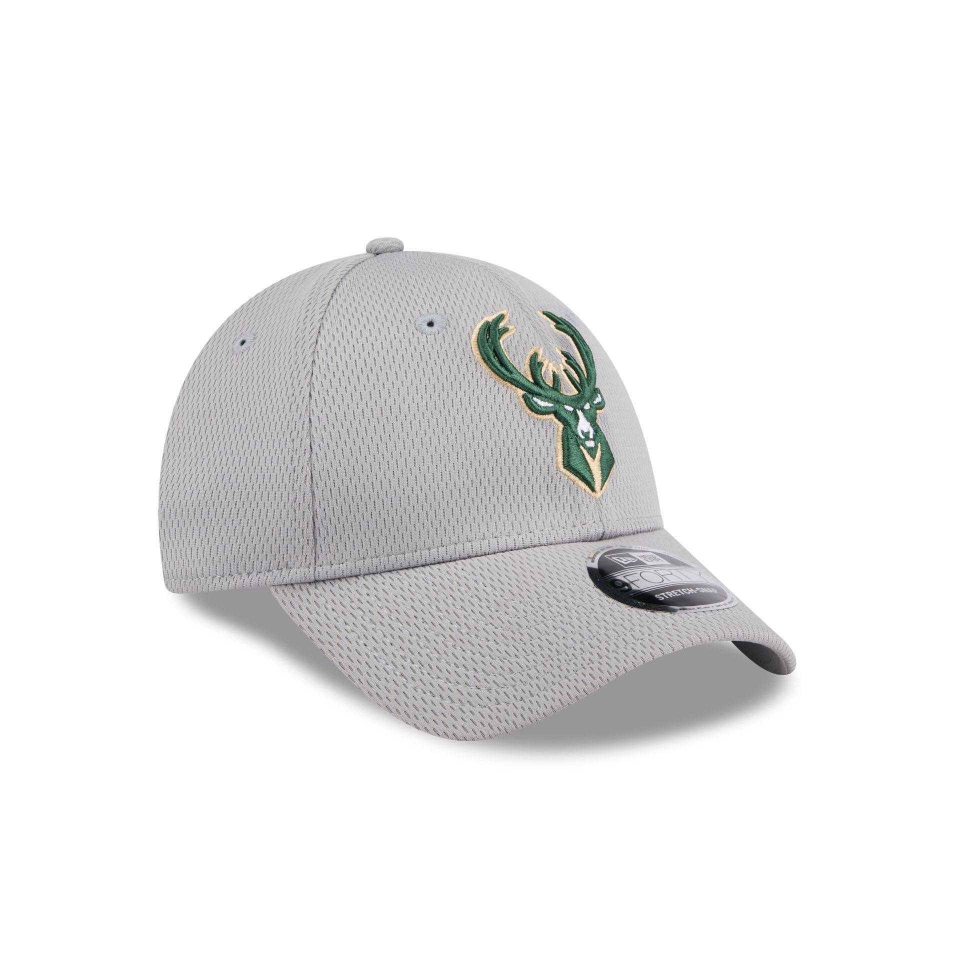 Milwaukee Bucks Gray 9FORTY Stretch-Snap Hat Male Product Image