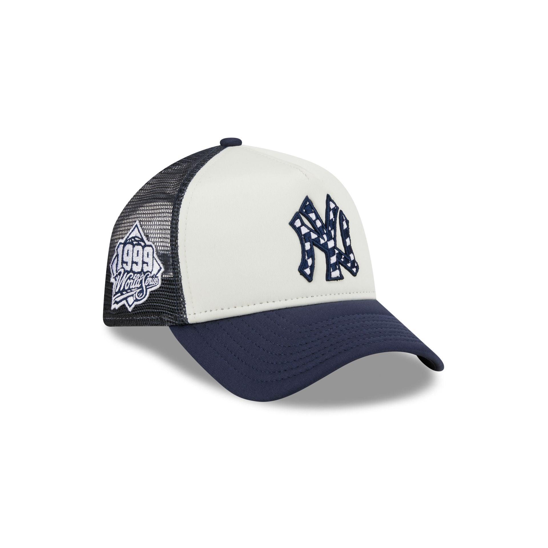 New York Yankees Checkered Flag 9FORTY A-Frame Trucker Hat Male Product Image