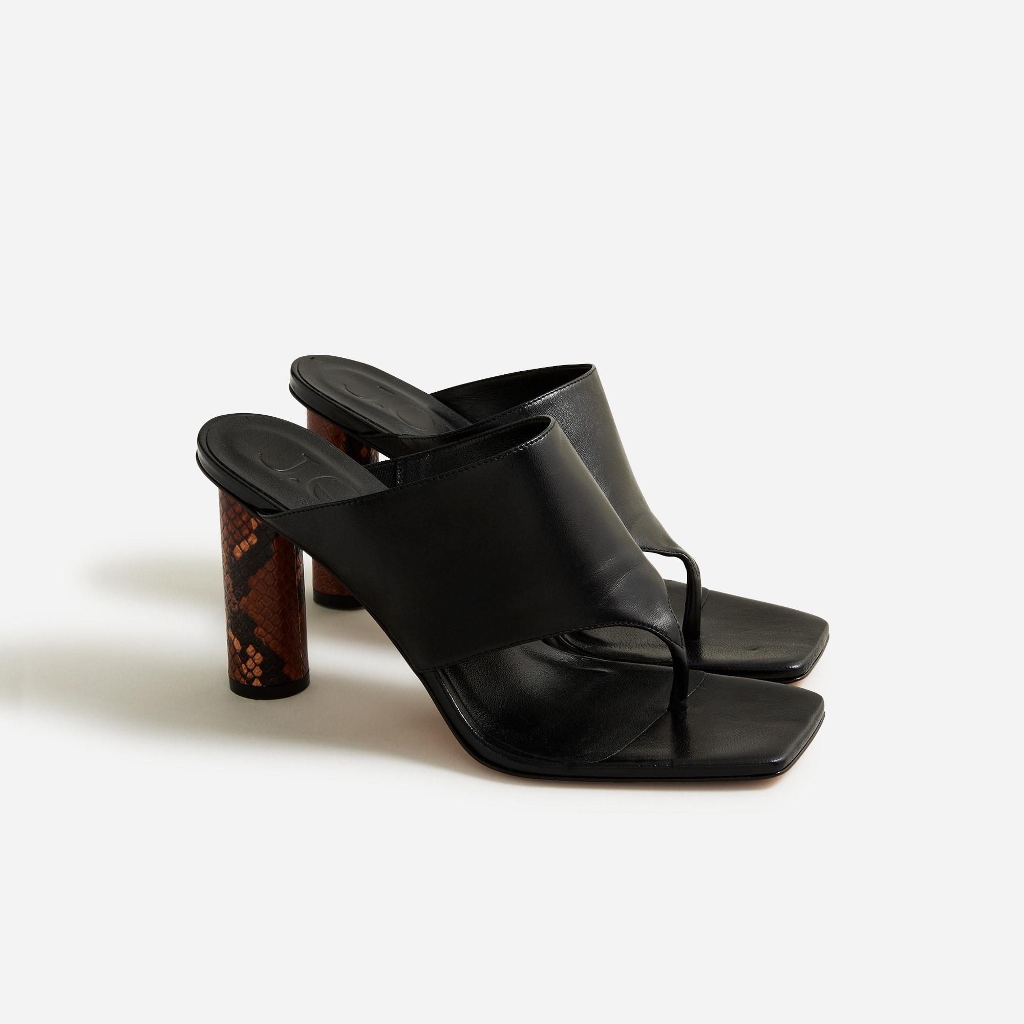 Rounded-heel thong sandals in leather product image