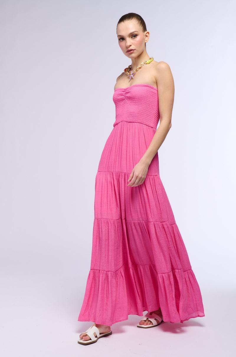 REMEMBER THE SUN STRAPLESS MAXI DRESS Product Image