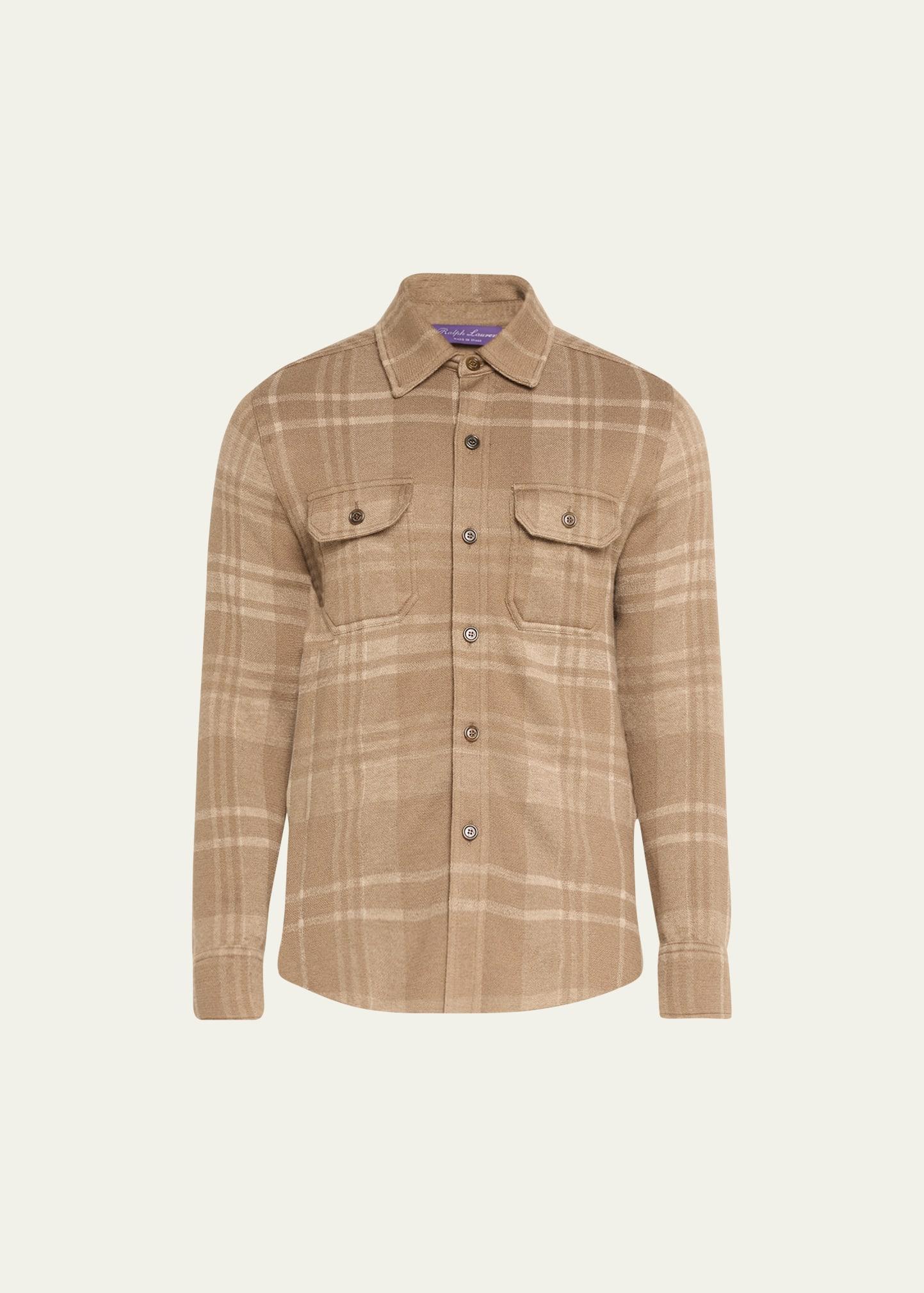 Mens Birdseye Plaid Long-Sleeve Shirt Product Image