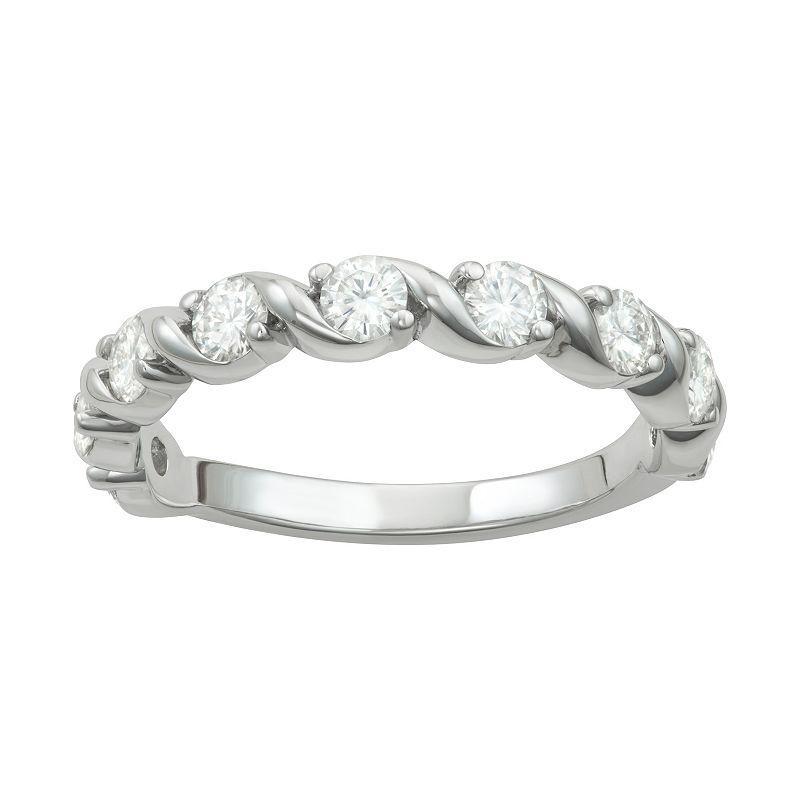 Charles & Colvard 0.90 Ct. T.w. Lab Created Moissanite Swirled Band In 14K Gold, White Product Image