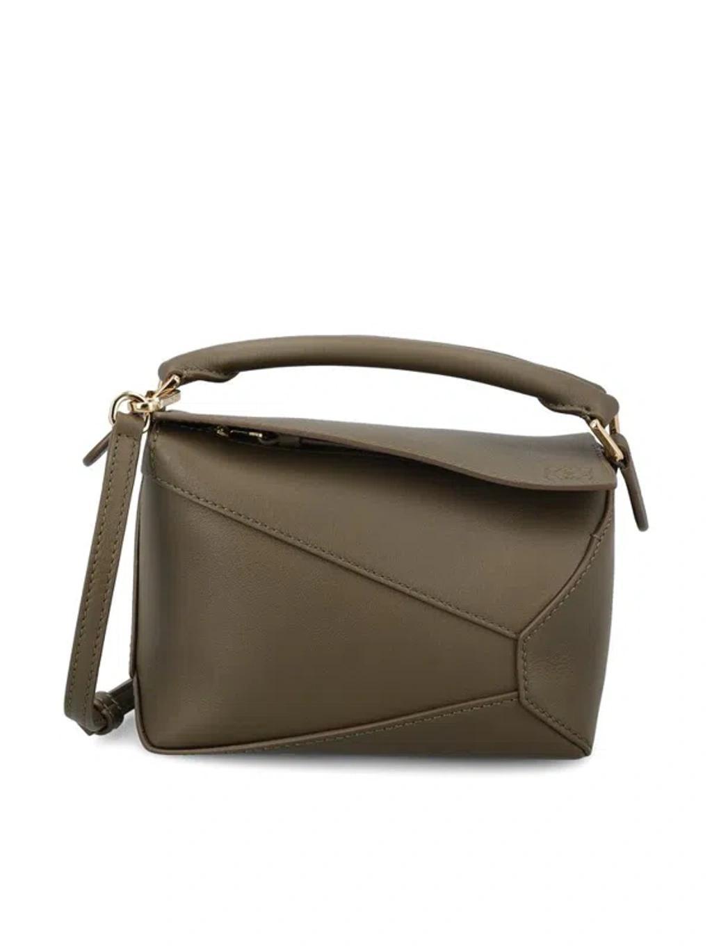 LOEWE Mini Puzzle Shoulder Bag In Green Product Image