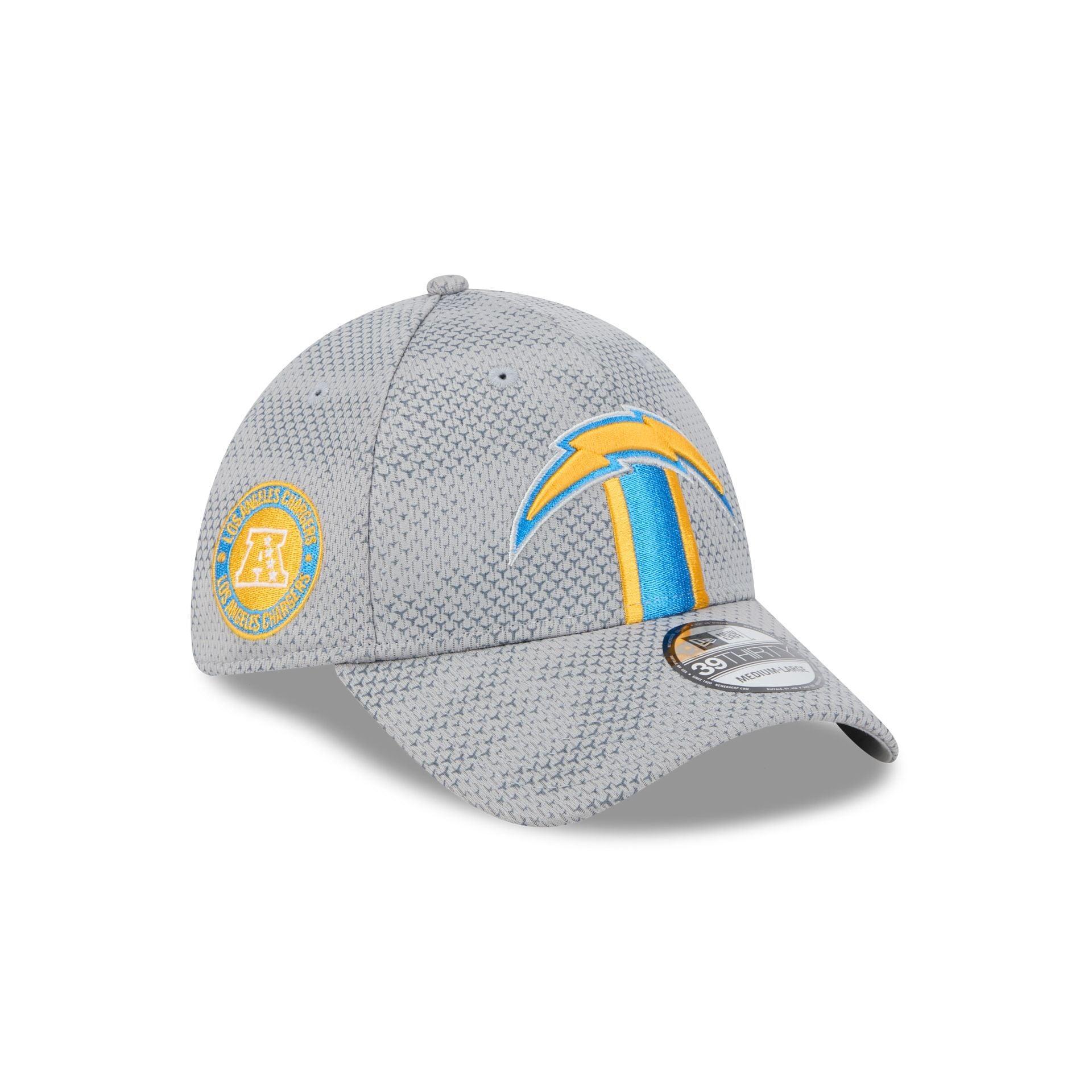 Los Angeles Chargers 2024 Sideline Gray 39THIRTY Stretch Fit Hat Male Product Image