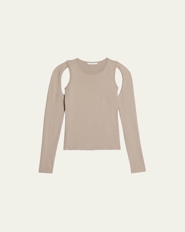 Womens Cotton Cut-Out Crewneck Sweater Product Image