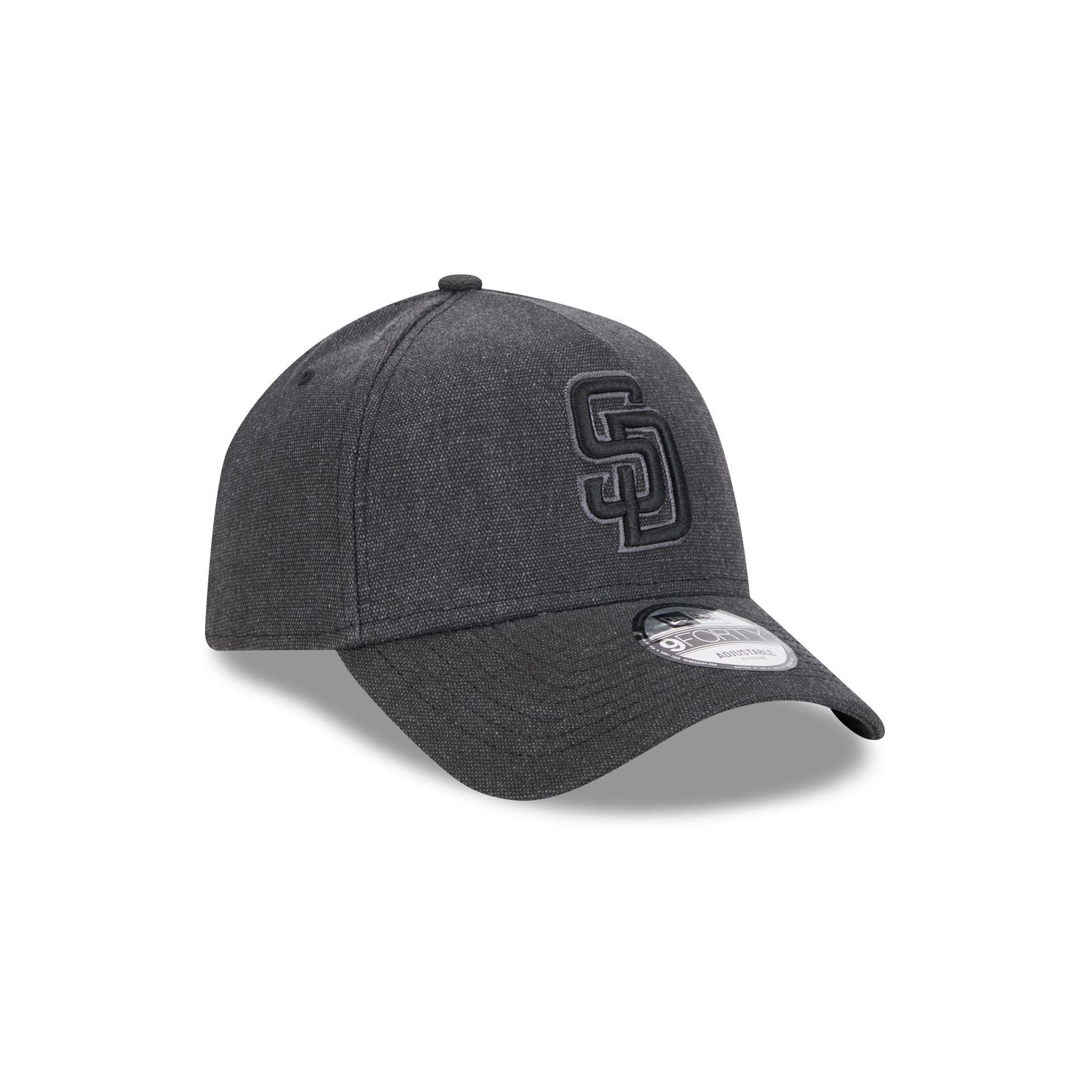 San Diego Padres Logo Essentials Black 9FORTY A-Frame Snapback Hat Male Product Image