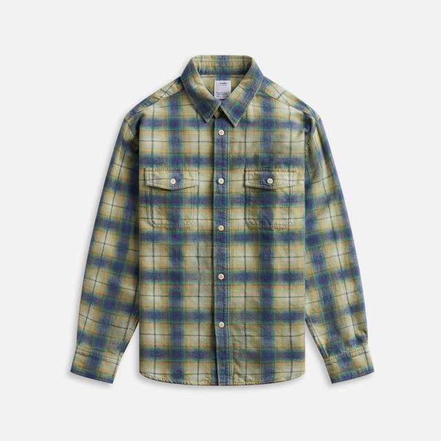 Visvim Pioneer Khadi Check Long Sleeve - Green Male Product Image