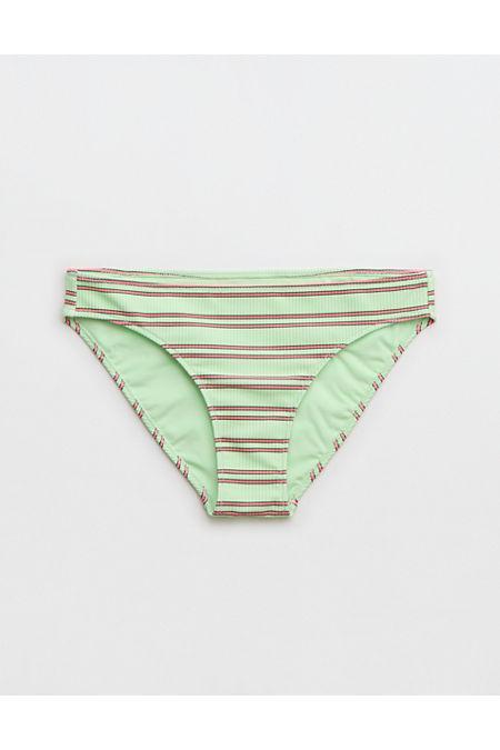 Aerie Shine Rib Full Coverage Bikini Bottom Women's Product Image