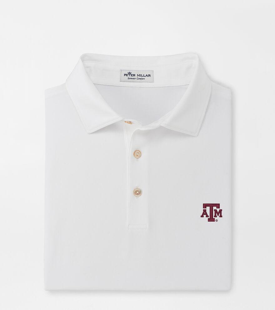 Peter Millar Mens Indiana Solid Performance Jersey Polo (Sean Self Collar) | Color: White | Size: XL Product Image