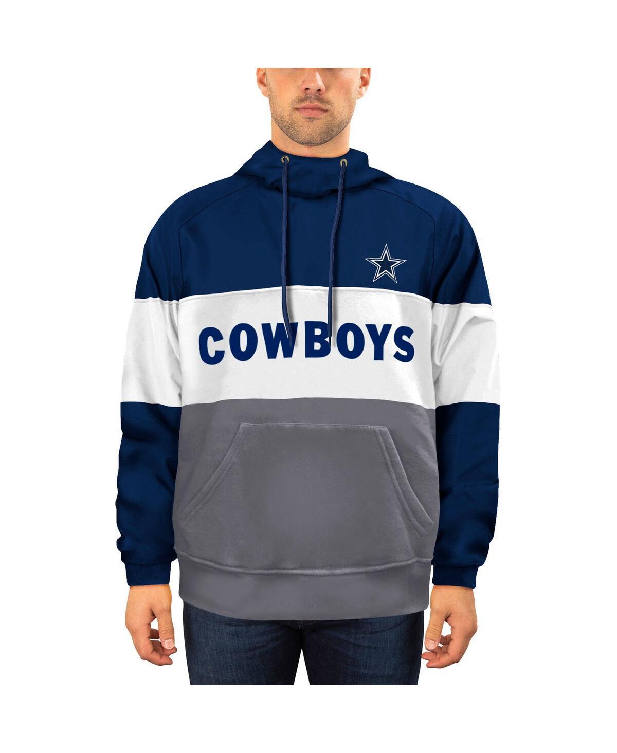 Men's New Era Navy/Gray Dallas Cowboys Big & Tall Fleece Star Pullover Hoodie Product Image