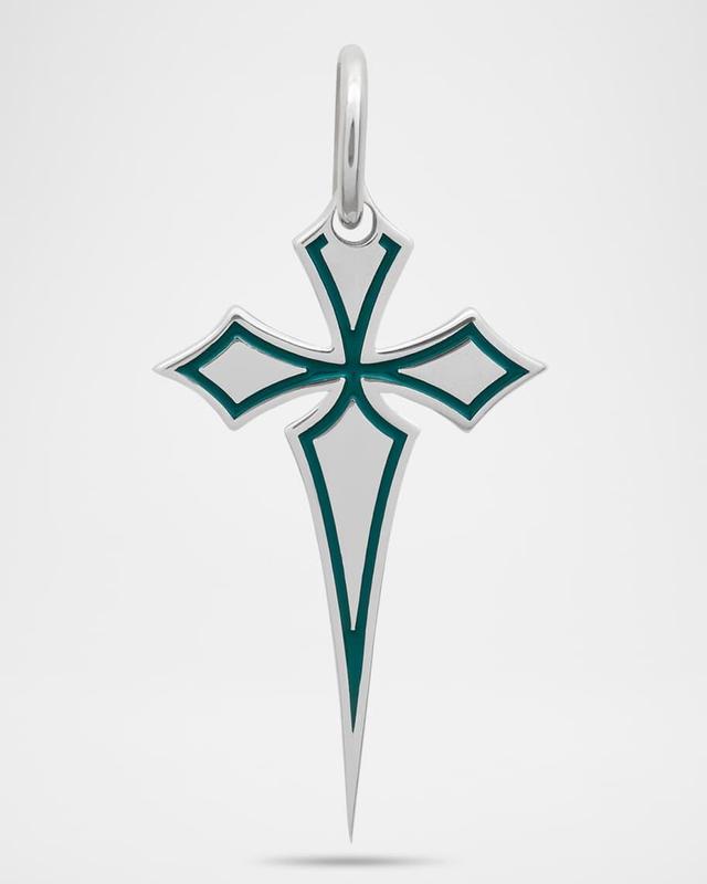 Mens The Cross Gothic Recycled Sterling Silver Pendant Product Image