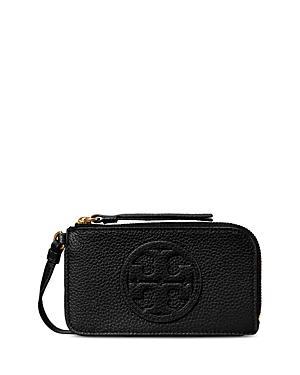 Tory Burch Miller Top Zip Leather Card Case Product Image