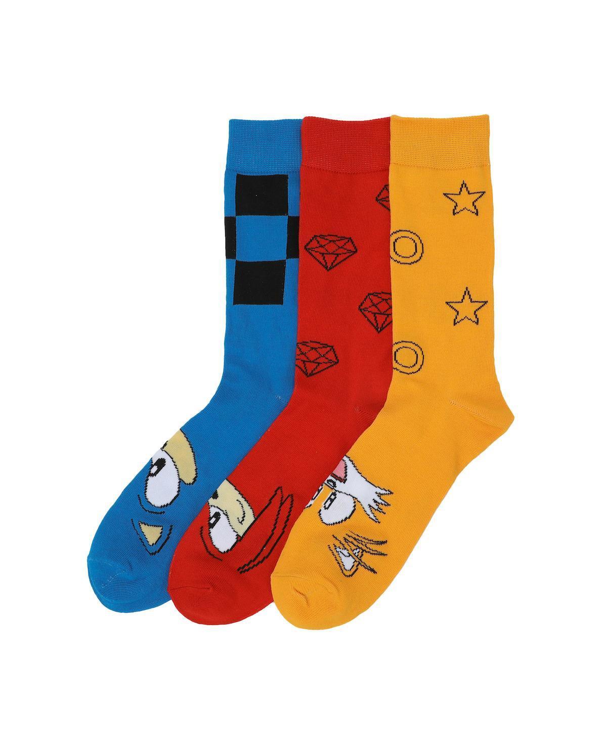 Mens 3-Pack Sonic The Hedgehog Crew Socks Product Image