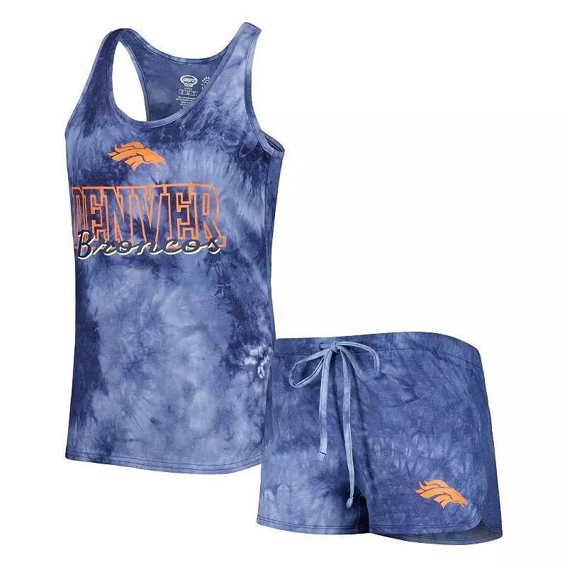 Women's Concepts Sport Navy Denver Broncos Billboard Scoop Neck Racerback Tank and Shorts Sleep Set Product Image