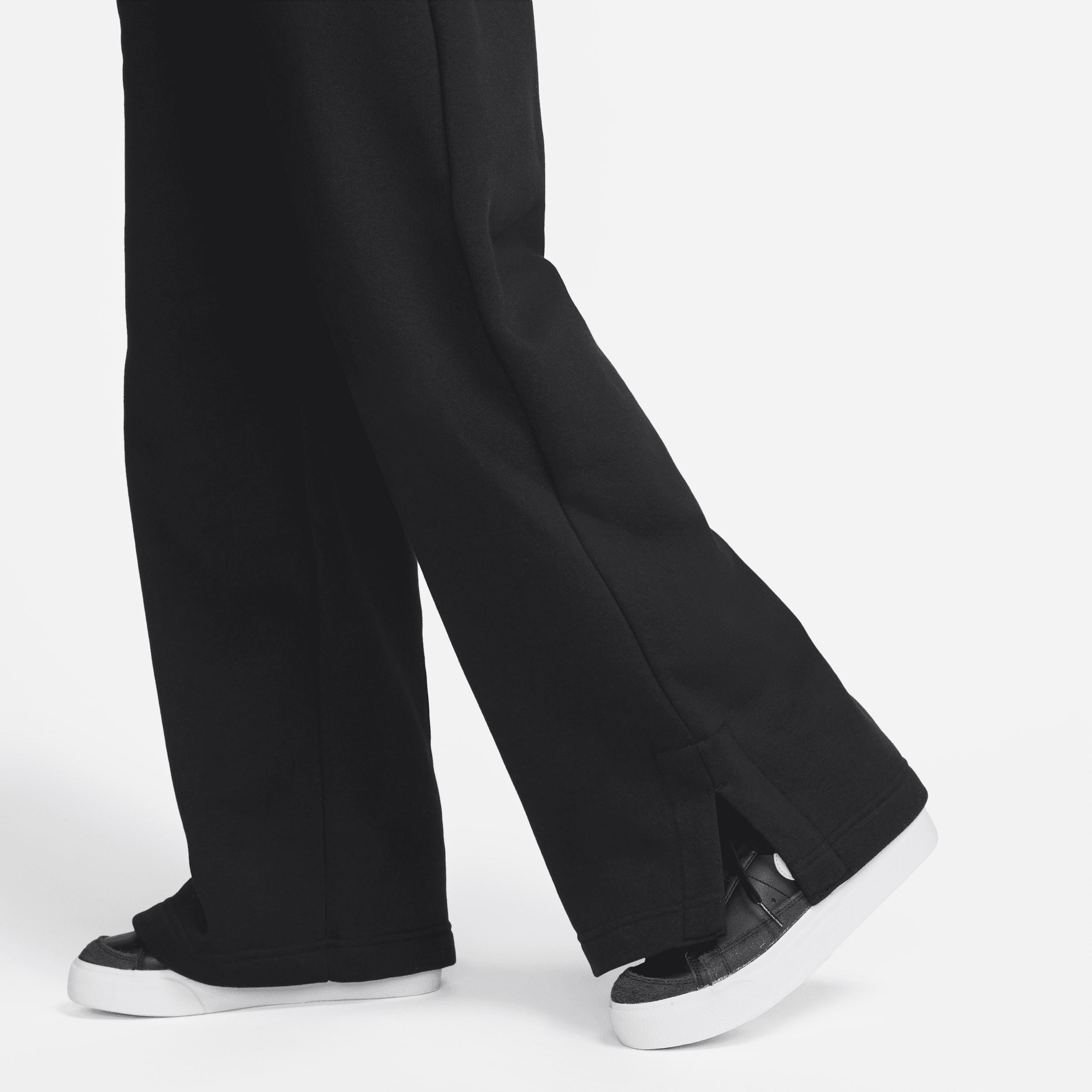 Nike Womens Nike Phoenix High Rise Wide Pants - Womens Black/White Product Image