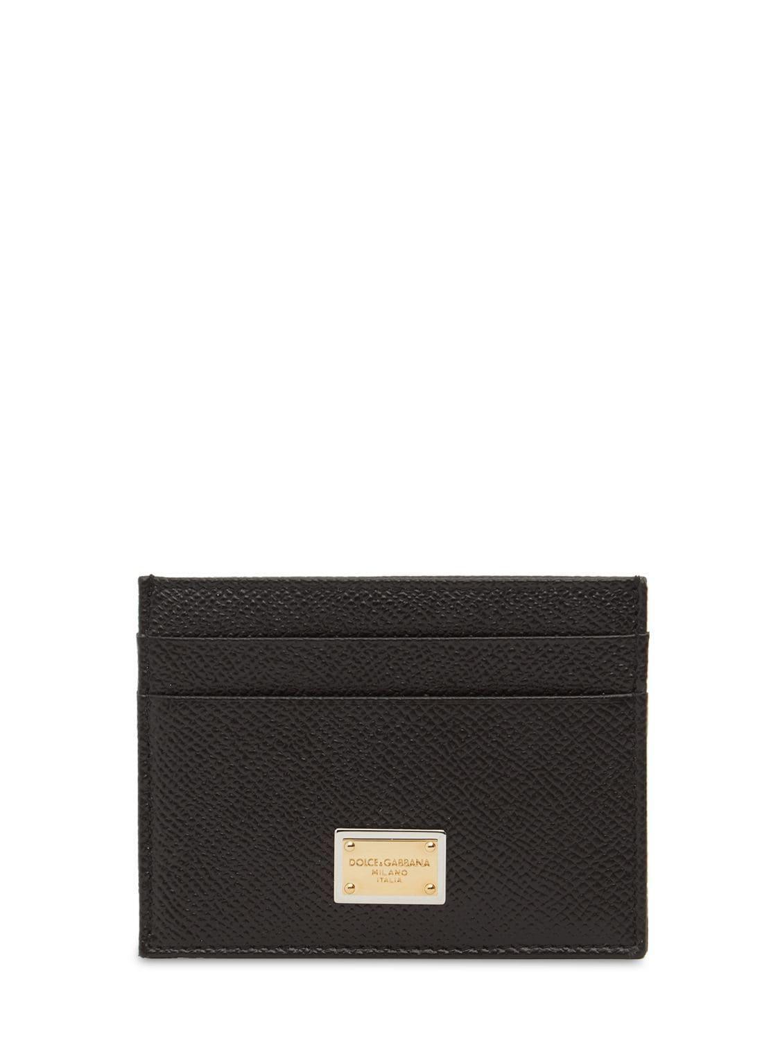 Leather Card Holder In Black Product Image