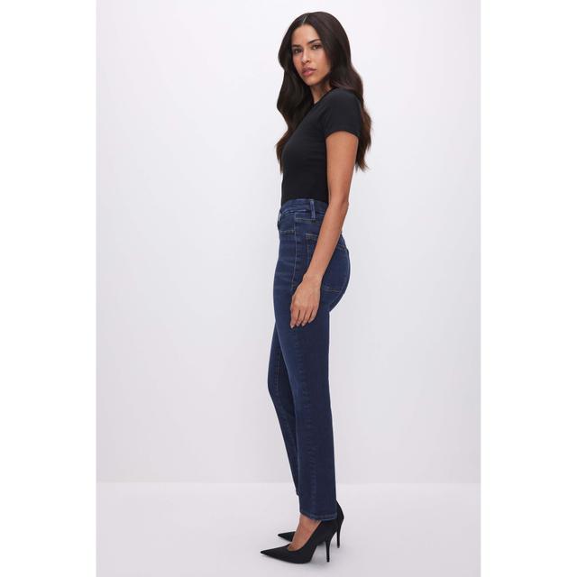 Womens Power Stretch Pull-On Straight Jeans | Indigo, Size Medium | Good American by Khlo Kardashian Product Image