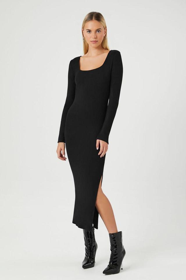 Square-Neck Slit Midi Dress | Forever 21 Product Image