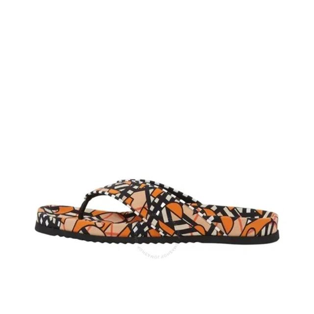 BURBERRY Men's Clintonville Monogram Printed Slides In Orange Product Image