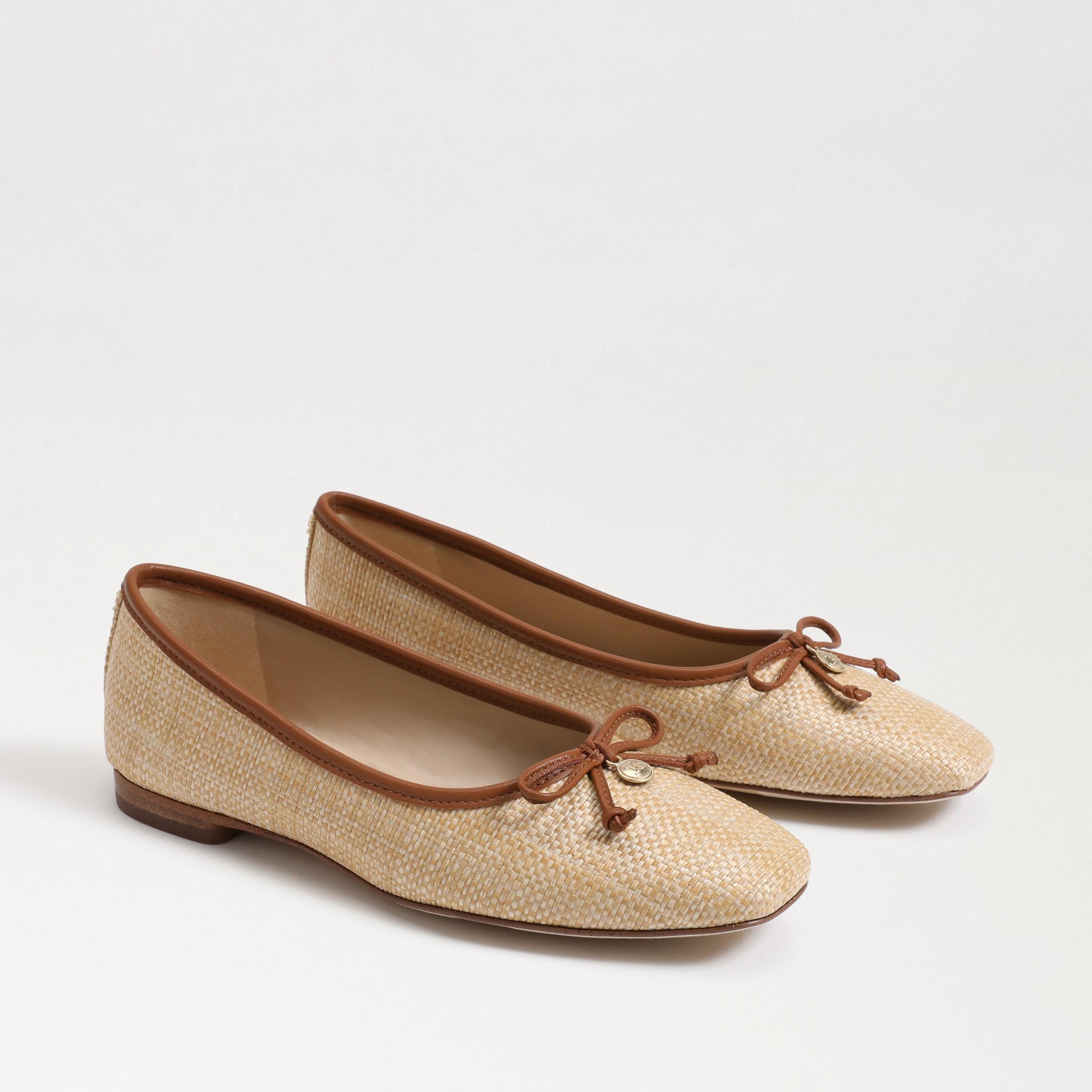 Sam Edelman Meadow Raffia Bow Detail Woven Ballet Flats Product Image