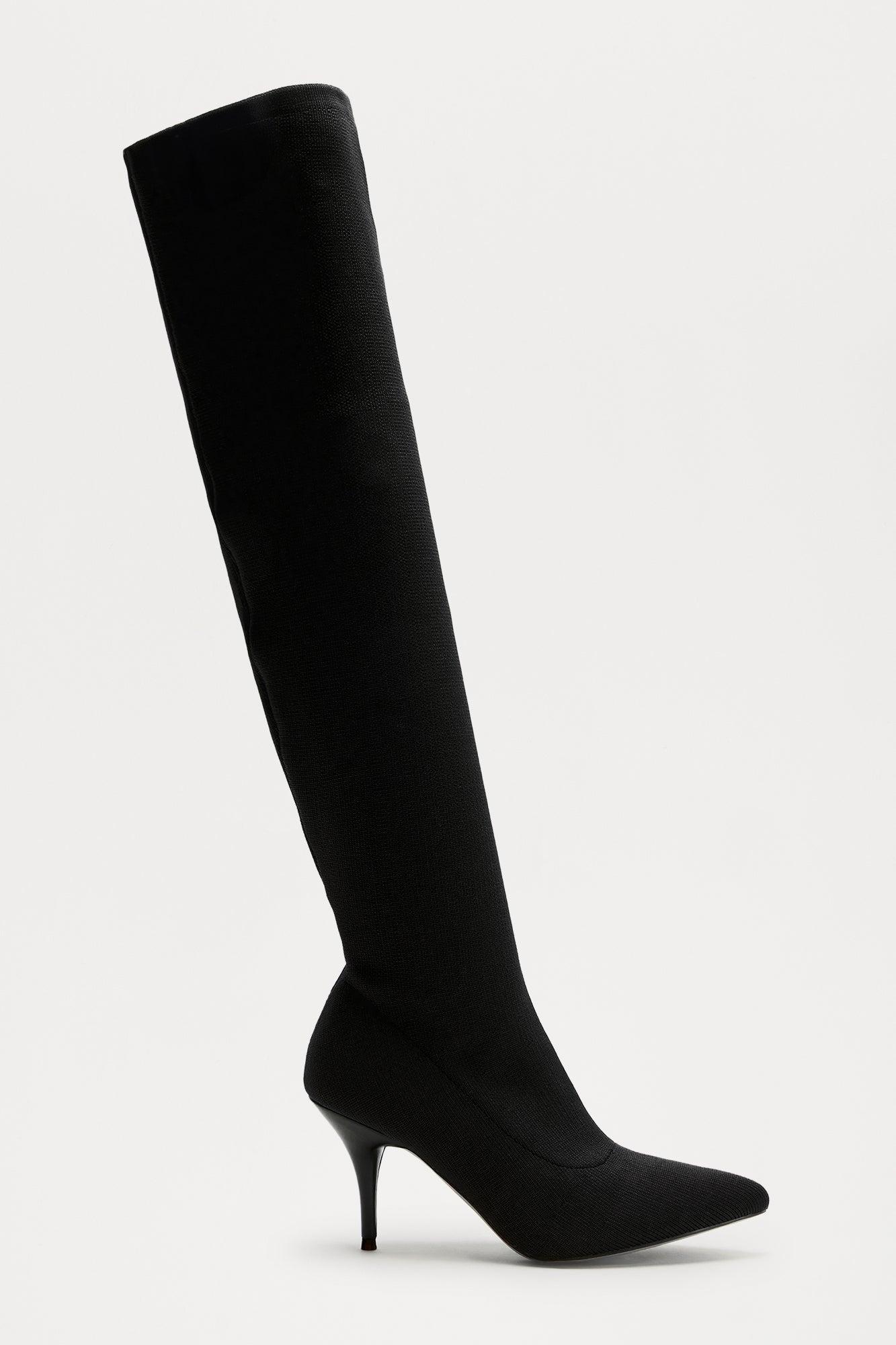 Kiara Thigh High Boots - Black Product Image