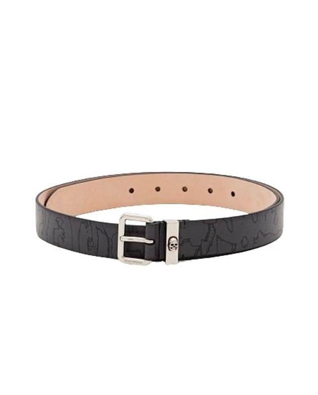 Black Leather Belt In Neutrals Product Image