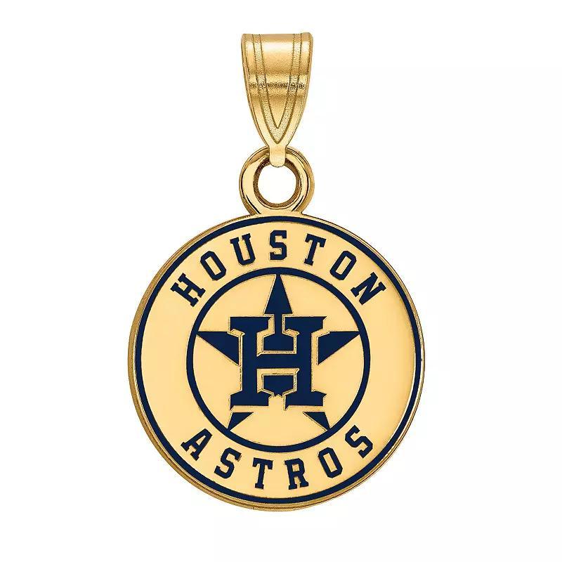 LogoArt Houston Astros Enamel Logo Pendant, Womens 14k Gold Plated Product Image