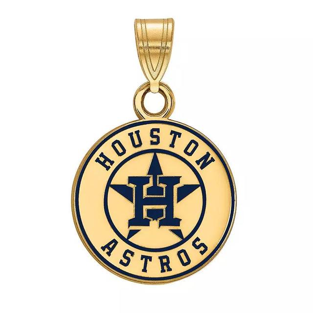 LogoArt Houston Astros Enamel Logo Pendant, Womens 14k Gold Plated Product Image