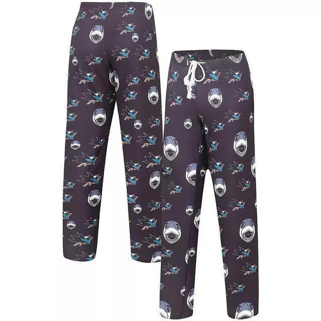 Womens Concepts Sport Black San Jose Sharks Gauge Allover Print Knit Sleep Pants Product Image