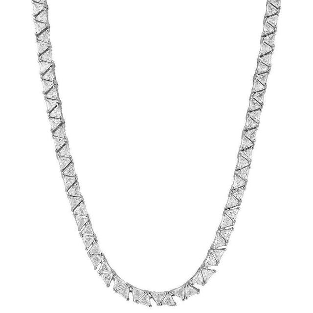 WINX Cubic Zirconia Triangular Gem Tennis Necklace, Womens Silver Tone Product Image