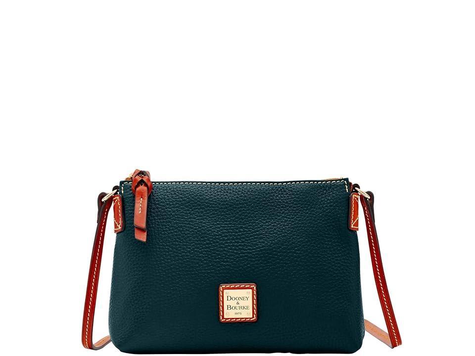 Dooney & Bourke Womens Pebble Grain Leather Crossbody Pouchette Bag in Red Product Image