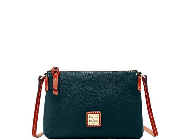 Dooney & Bourke Womens Pebble Grain Leather Crossbody Pouchette Bag in Red Product Image