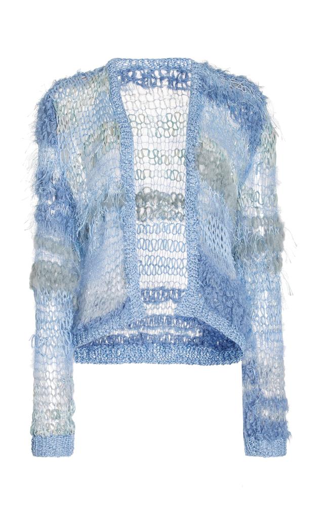 Light Blue Loose Hand Knit Cardigan Product Image