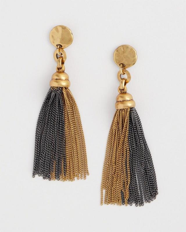 No Droop™ Mixed Metal Tassel Earrings Product Image