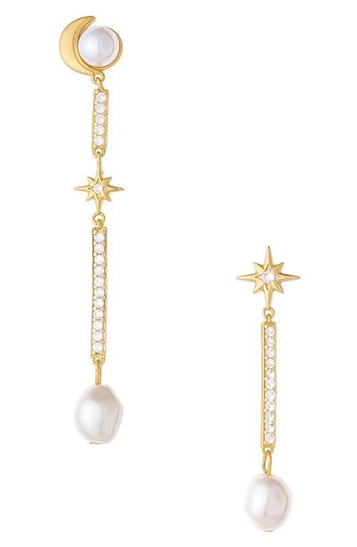 Ettika Mismatched Imitation Pearl Drop Earrings Product Image