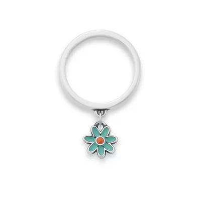 Enamel Mini Flower Charm Dangle Ring Product Image