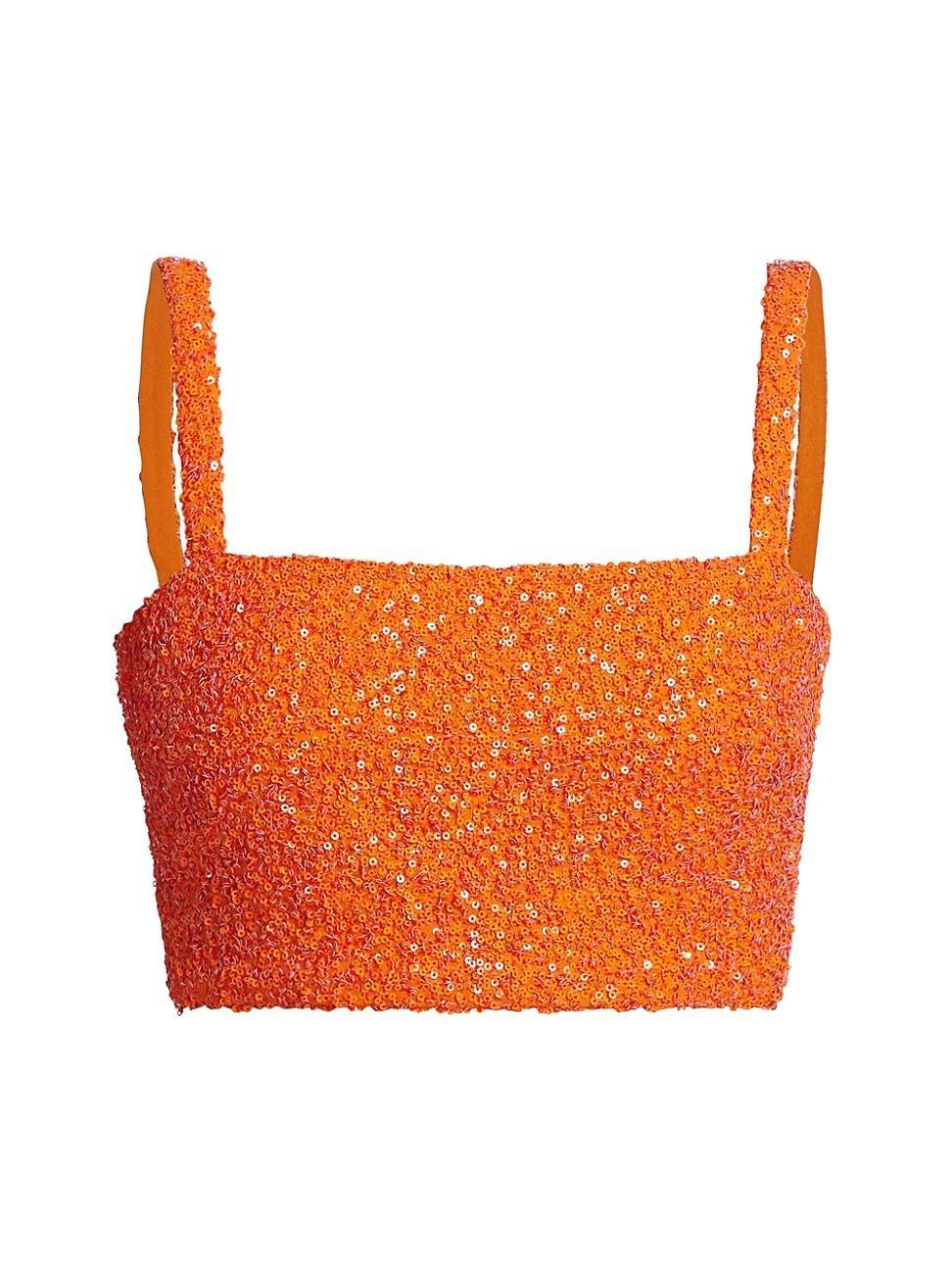 Womens Luciernaga Sequined Crop Top Product Image