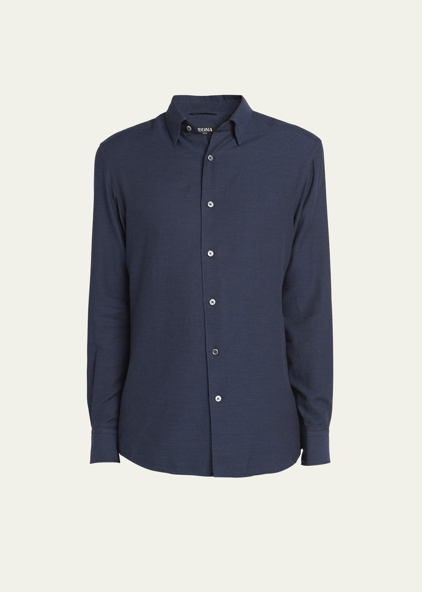 ZEGNA Cashco Cotton & Cashmere Button-Up Shirt Product Image