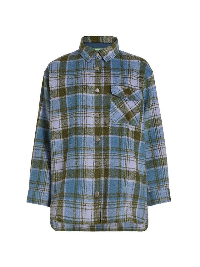 Womens Plaid Wool Shirt Jacket Product Image