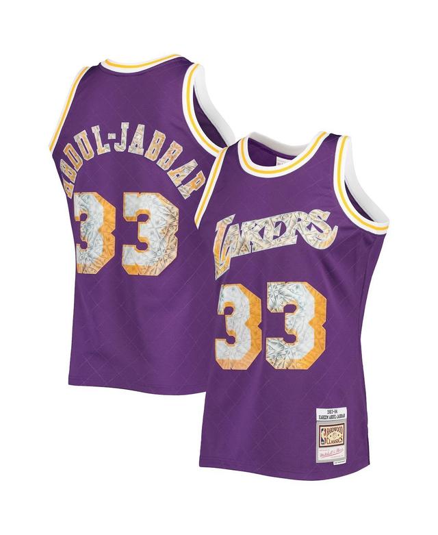 Mens Mitchell & Ness Kareem Abdul-Jabbar Los Angeles Lakers 1996-97 Hardwood Classics NBA 75th Anniversary Diamond Swingman Jersey Product Image