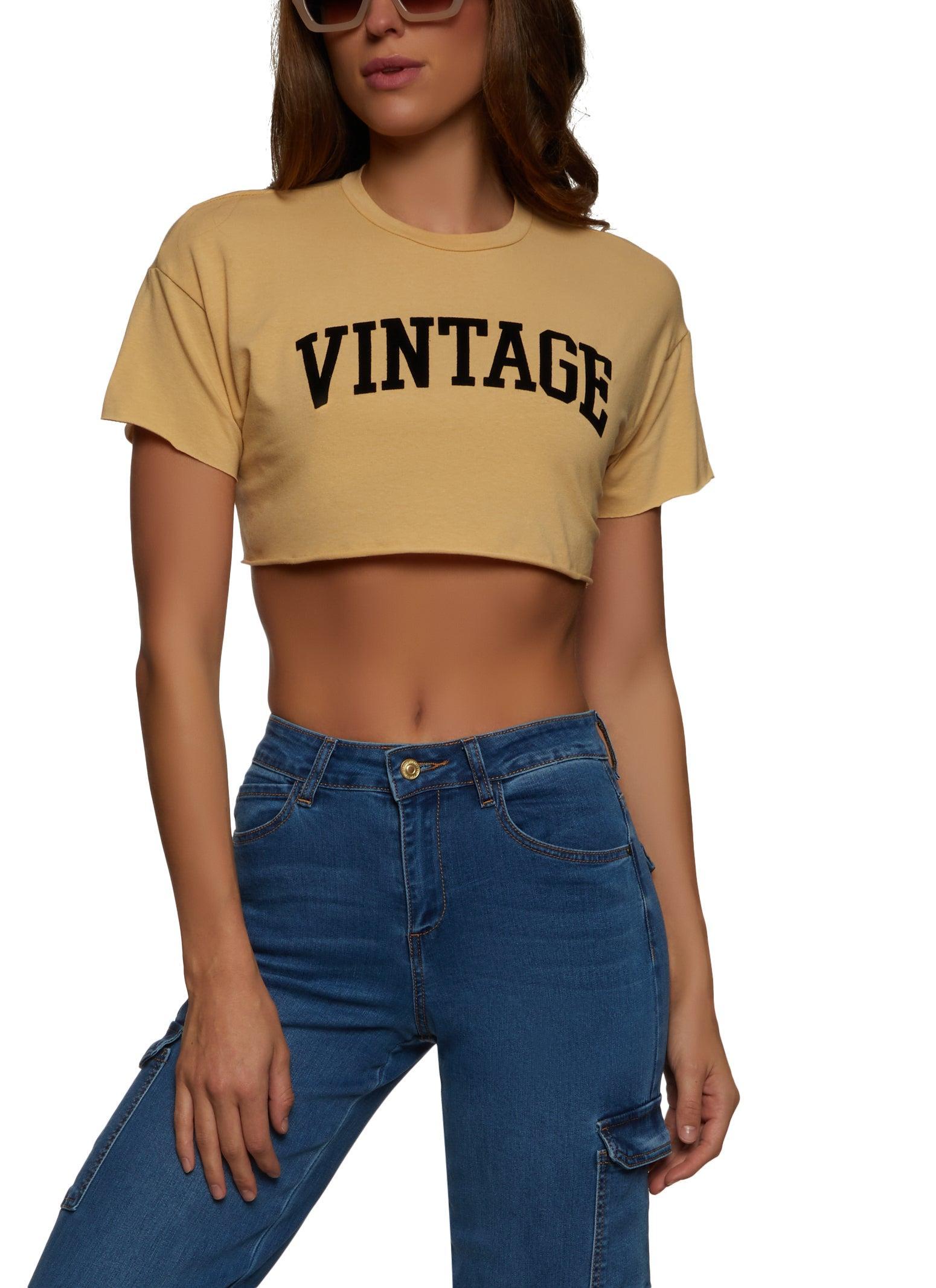 Womens Vintage Cropped Tee Product Image