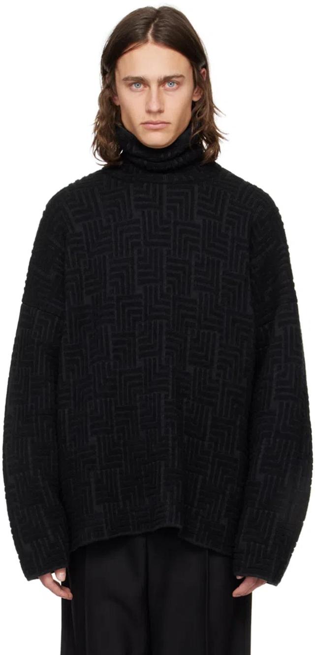 Black Jacquard Sweater Product Image