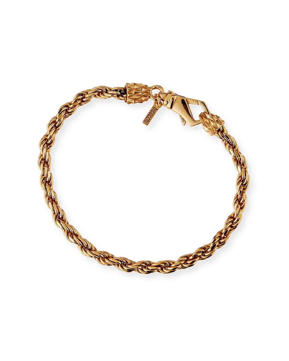 Mens Thin French Rope Chain Bracelet, Golden Product Image