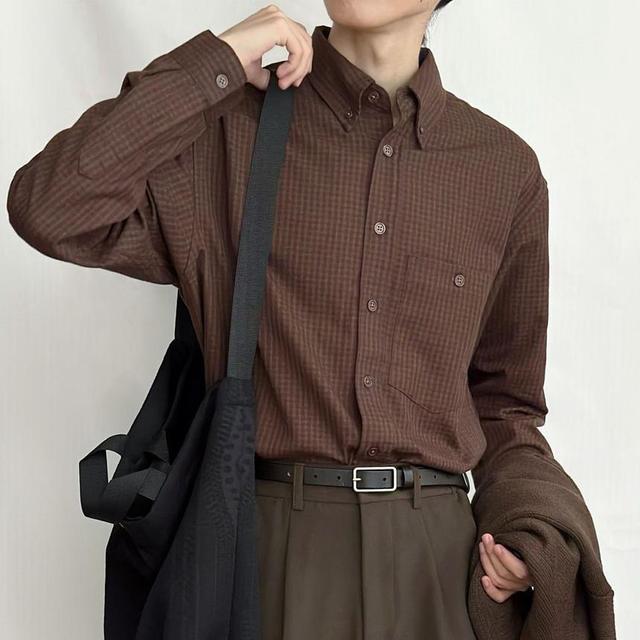 Long-Sleeve Striped Pocketed Shirt Product Image