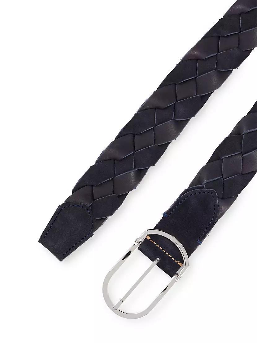 Woven-Suede Belt with Buckle Product Image